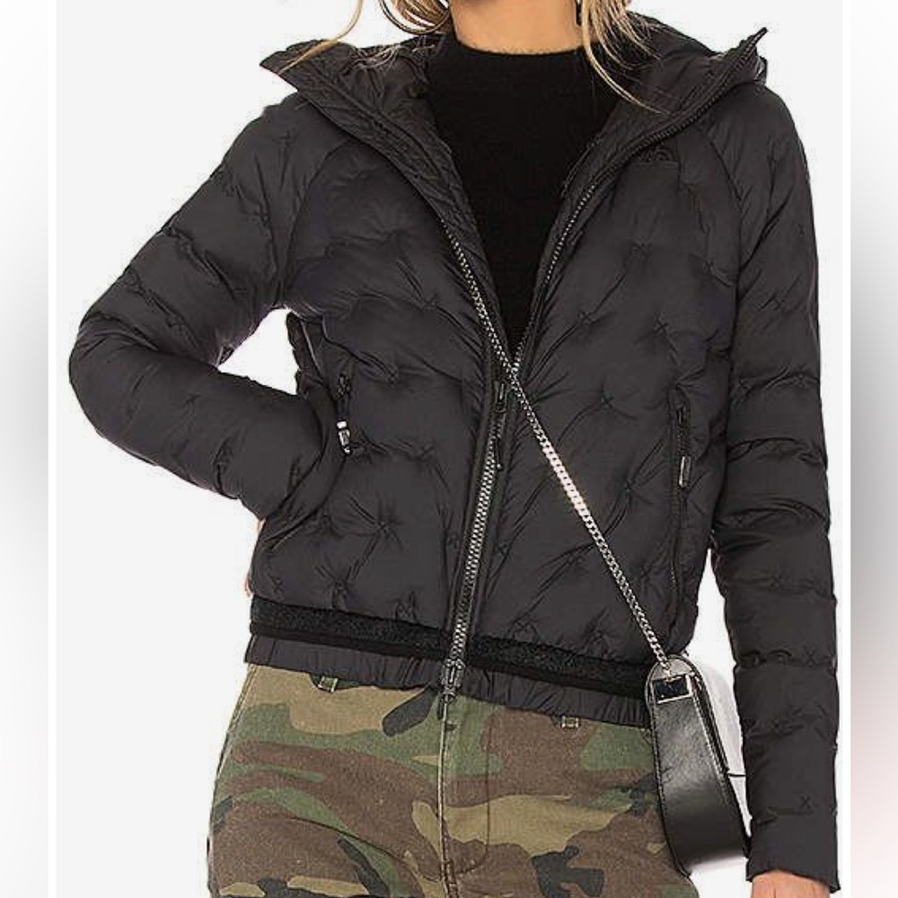 THE NORTH FACE CYROS BOMBER WOMENS DOWN QUILTED PUFFER JACKET SMALL HOOD
